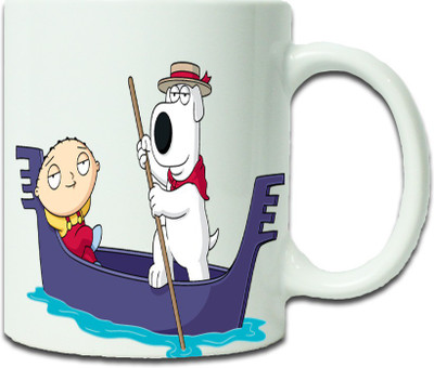 

Maison N Mode Men in Boat Coffee Ceramic Mug(330 ml), Multicolor