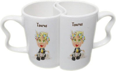 

Ucard Taurus and Taurus Zodiac Sign Valentines Day Couple Bone China, Ceramic, Porcelain Mug(325 ml), Multicolor