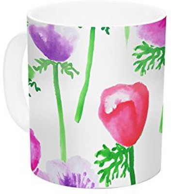 

Kess InHouse InHouse Anneline Sophia Anemones Pink Flowers Ceramic Coffee, 11 oz, Multicolor Ceramic Mug(60 ml)