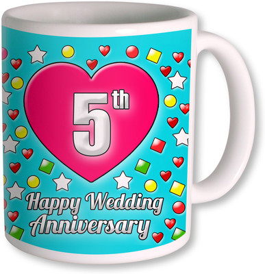 

PhotogiftsIndia Gifts For 5th Wedding Anniversary Coffee Ceramic Mug(350 ml), White