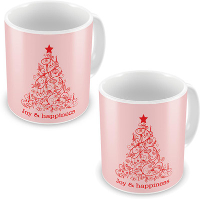 

Home India Joy n Happiness Quote Printed Cute Pink Coffees Pair 607 Ceramic Mug(300 ml, Pack of 2)