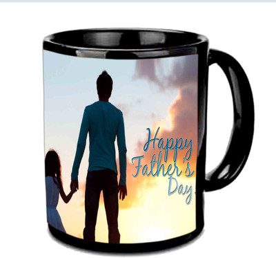 

Raj Laxmi Wish You happy Fathers Day Multicolor Ceramic Mug(350 ml), Black