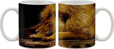 

Artifa Lion Artistic Porcelain, Ceramic Mug(350 ml), Multicolor