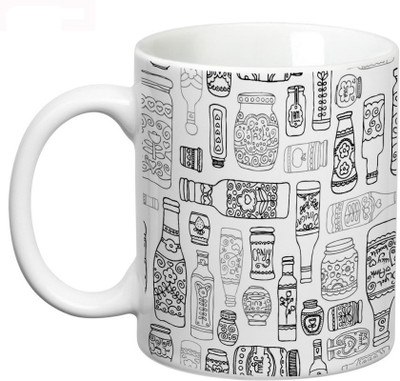

Prithish Bottles Design 1 Ceramic Mug(330 ml), Multicolor