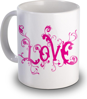 

SKY TRENDS Pink Love Gifts For Valentine's Day Ceramic Mug(350 ml), White