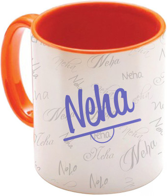 

SKY TRENDS Neha Birthday Gift Orange Coffee 350 ML Ceramic Mug(350 ml), Multicolor