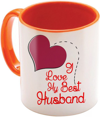 

SKY TRENDS Wonderful & Best Valentine Orange Gift For GirlFriend,Boyfriend,Husband,Wife,Friend Design Cod 096 Ceramic Mug(325 ml)