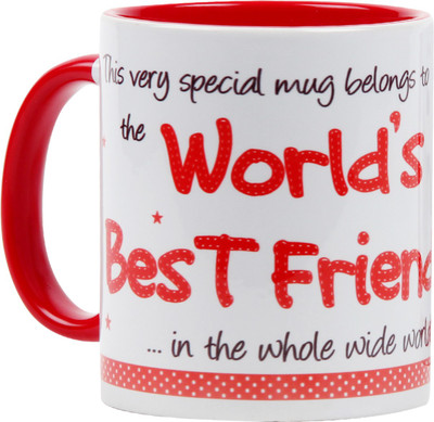 

Floweraura WorldS Best Friend Ceramic Mug(350 ml), Multicolor