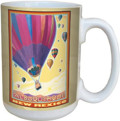 

Tree-Free Greetings Greetings lm43051 Vibrant Albuquerque Hot Air Balloons by Joanne Kollman Ceramic with Full-Sized Handle, 15-Ounce, Multicolored Ceramic Mug(60 ml), Multicolor