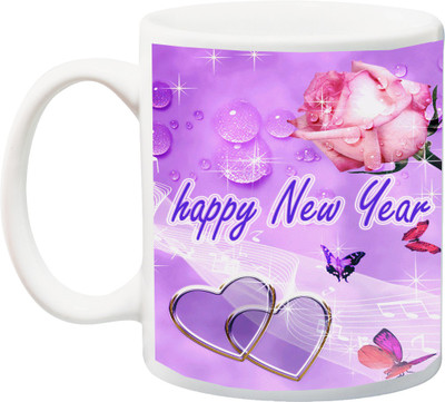 

ME&YOU Special Gift for New Year Printed Ceramic Mug(325 ml), Multicolor