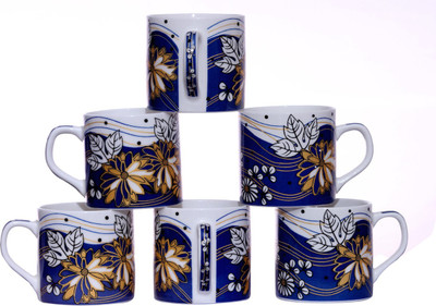 

Pearl Pooja-1 Bone China(Blue, Pack of 6)