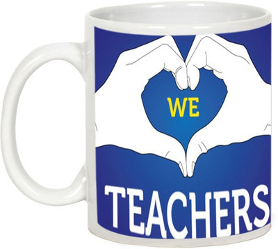 

AllUPrints We Love Teachers Ceramic Mug(325 ml), White