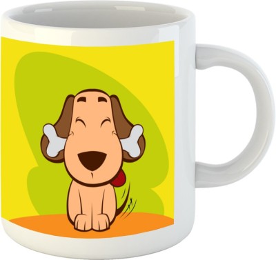 HuppmeGift Home Is Where Dog Is White Ceramic Coffee Mug(350 ml)