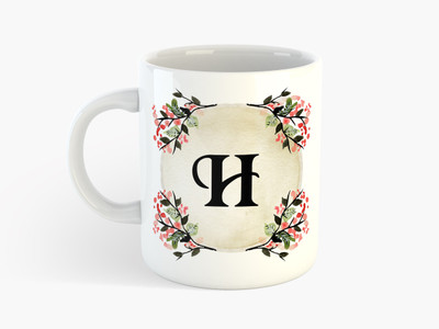 Deeher Gifts H' Name Initials - Ceramic Mug(350 ml), Multicolor