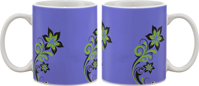 

Artifa Green Flower Plant Porcelain, Ceramic Mug(350 ml), Multicolor