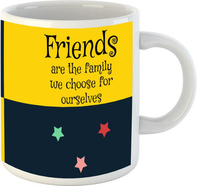 

HuppmeGift Friends Are Family White Ceramic Mug(350 ml)