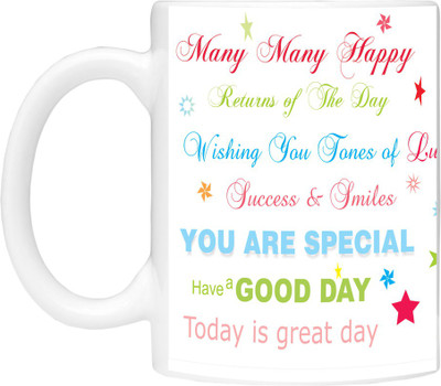 

Simbright praveen birthday Ceramic Mug(350 ml), White