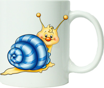 

Maison N Mode Blue Snail Coffee Ceramic Mug(330 ml), Multicolor