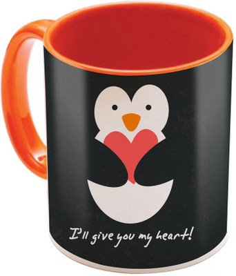 

SKY TRENDS Valentine Gift for Girlfriend Love Printed I Love U Forever Perfect for Her Him Wife Fiance Anniversary And Birthday STGD167 Ceramic Mug(325 ml), Orange