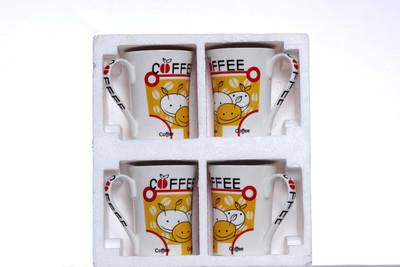 

Pearl Y5C Bone China Mug(350 ml, Pack of 4), Yellow