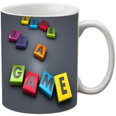 

Maison N Mode Life Is A Game Coffee Ceramic Mug(330 ml), Multicolor