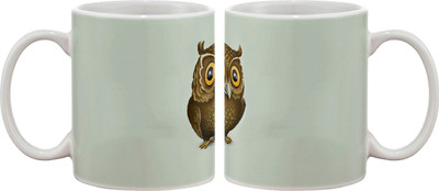 

Artifa Owl Art Porcelain, Ceramic Mug(350 ml), Multicolor