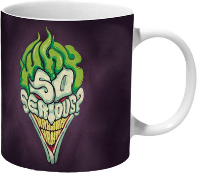 

Mooch Wale Why So Serious Joker Art Ceramic Mug(325 ml), Multicolor
