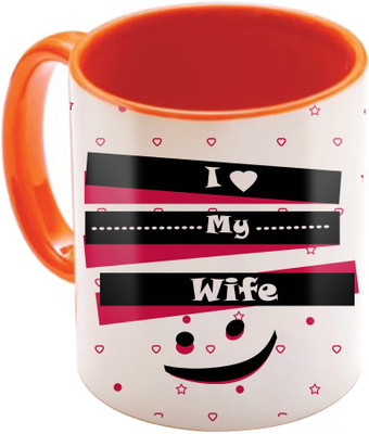

SKY TRENDS Wonderful & Best Valentine Orange Gift For GirlFriend,Boyfriend,Husband,Wife,Friend Design Cod 057 Ceramic Mug(325 ml)