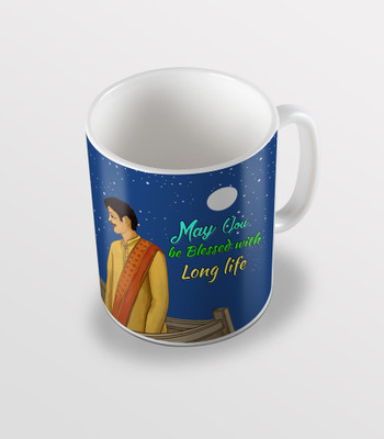 

SKY TRENDS May You Be Blessed With Long Life Happy Karwa Chauth Best Gifts For Husband And Wife Coffee Ceramic Mug(325 ml), White