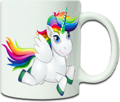 

Maison N Mode Fly Horse Coffee Ceramic Mug(330 ml), Multicolor