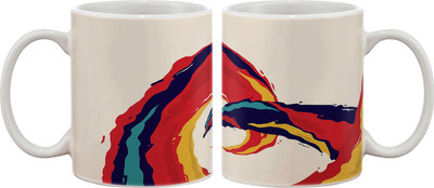 Artifa Abstract Colors Ceramic, Porcelain Coffee Mug(350 ml)