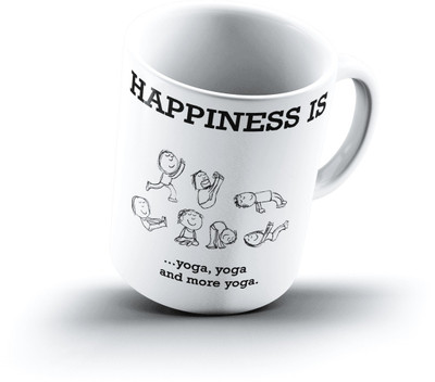 

Ucard Happiness Is1071 Bone China, Ceramic, Porcelain Mug(325 ml), Multicolor