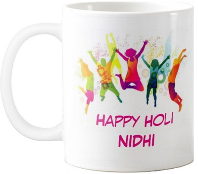 

Exoctic Silver Happy Holi Nidhi Series001 Ceramic Mug(330 ml), Multicolor