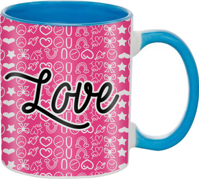 

SKY TRENDS Great Romantic Love Best Gifts For Valentine Day For Girlfriend Boyfriend Fiance Wife Husband, Anniversary,Christmas, Design 040 Ceramic Mug(325 ml), Blue