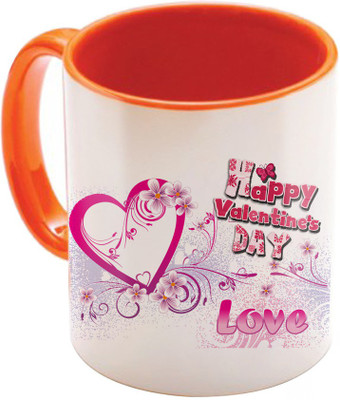 

SKY TRENDS Valentine Gift for Girlfriend Love Printed I Love U Forever Perfect for Her Him Wife Fiance Anniversary And Birthday STGD065 Ceramic Mug(325 ml), Orange