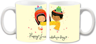 

Empression Happy Friendship Day WHTA122 Ceramic Mug(325 ml), Multicolor