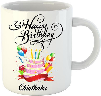 

HuppmeGift Happy Birthday Chinthaka White (350 ml) Ceramic Mug(350 ml)