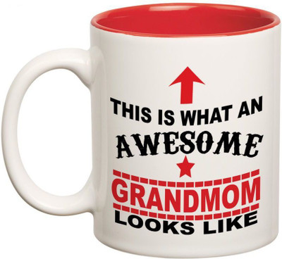 

Prithish Awesome Grandmom Double Color Ceramic Mug(330 ml), Multicolor