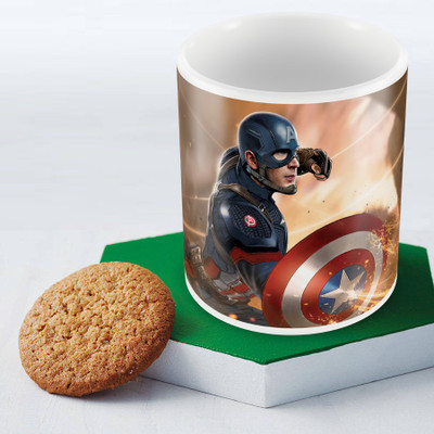 

Marvel Civil War-captain theme Officially Licensed (pack of 1) Ceramic Mug(350 ml), Multicolor