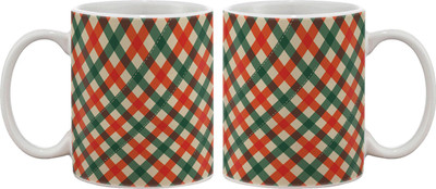 

Artifa Wow Check Design Porcelain, Ceramic Mug(350 ml), Multicolor