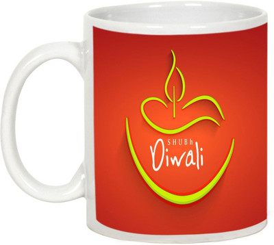 

AllUPrints Gifts For Diwali - Have A Happy And Prosperous Deepawali Ceramic Mug(325 ml), White