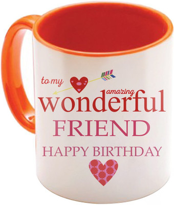 

SKY TRENDS Wonderful & Best Valentine Orange Gift For GirlFriend,Boyfriend,Husband,Wife,Friend Design Cod 005 Ceramic Mug(325 ml)
