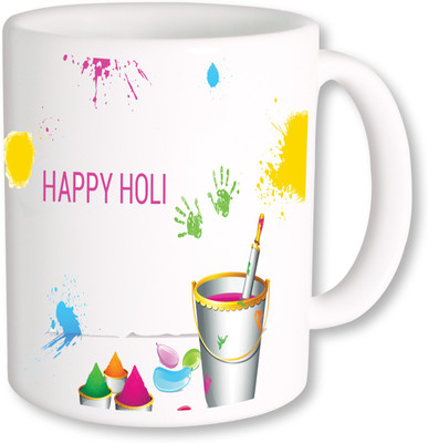 

A Plus happy holi colorful.jpg Ceramic Mug(250 ml), Multicolor