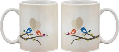 

Artifa Love Tweet Porcelain, Ceramic Mug(350 ml), Multicolor