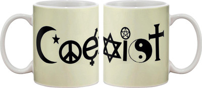 

Artifa Coexist Porcelain, Ceramic Mug(350 ml), Multicolor