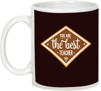 

AllUPrints The Best Teacher Ceramic Mug(325 ml), White