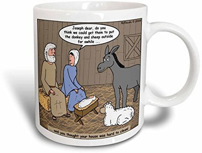 

3dRose Rich Diesslin Nativity Animals Ceramic, 15 oz, White Ceramic Mug(60 ml), Multicolor
