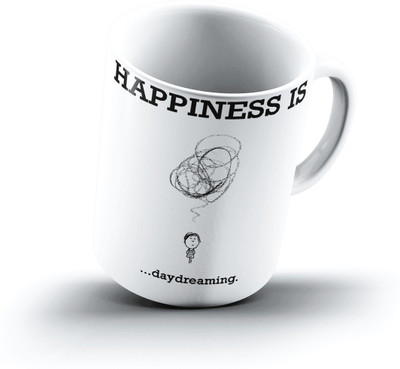 

Ucard Happiness Is2102 Bone China, Ceramic, Porcelain Mug(325 ml), Multicolor