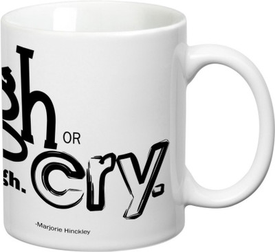 

Prithish Laugh or Cry Ceramic Mug(330 ml), Multicolor
