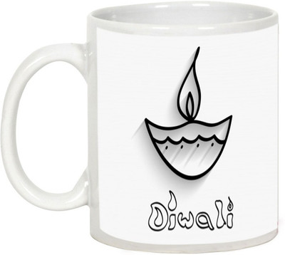 

AllUPrints Gifts For Diwali - Wish You A Very Happy Diwali Ceramic Mug(325 ml), White